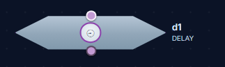 The DELAY node as it appears on the StoryGraph canvas