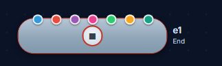 The End node as it appears on the StoryGraph canvas