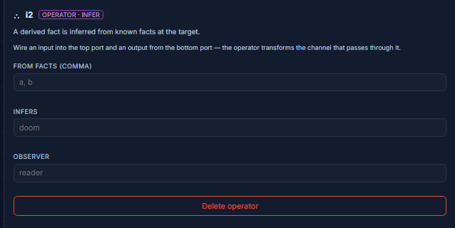 The INFER parameter editor in the StoryGraph inspector