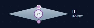 The INVERT node as it appears on the StoryGraph canvas
