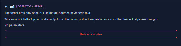 The MERGE parameter editor in the StoryGraph inspector