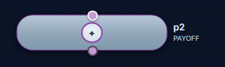 The PAYOFF node as it appears on the StoryGraph canvas
